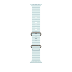 49mm Ice Blue Ocean Band - Natural Titanium Finish