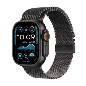Apple Watch Ultra 2 GPS + Cellular 49mm Black Titanium Case with Black Titanium Milanese Loop - Small