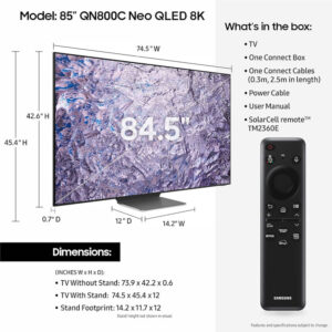 تلفاز ذكي 85 بوصة  QLED 4K-85QN800AU 85" QLED 4K smart TV-85QN800AU