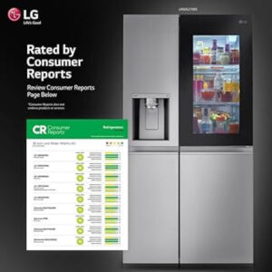 ثلاجة جانبية بسعة 598 لتر مع خاصية InstaView وتقنية UVnano Side by Side Refrigerator 598 L with InstaView & UVnano