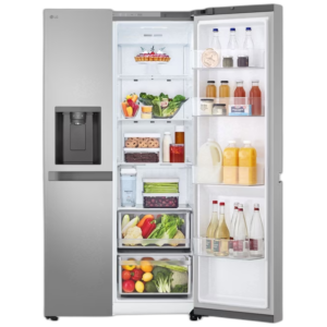 ثلاجة جانبية بسعة 625 لتر مع ضاغط ذكي وصانع ثلج أوتوماتيكي 625 L Side-by-Side Refrigerator with Smart Inverter & Automatic Ice Maker