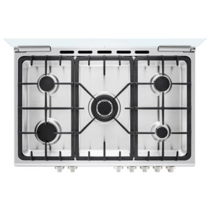 طباخ غازي Free Standing Stainless Steel With 5 Burners Gas Cooker 90x60 Cm FA415RMA