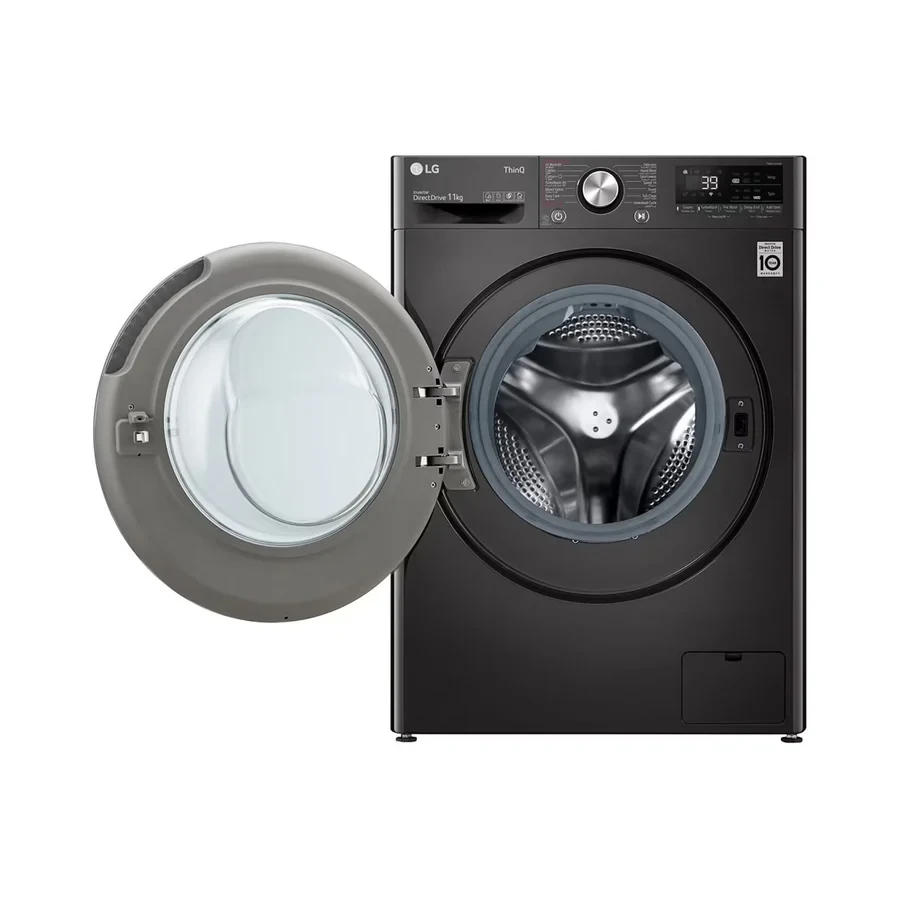 غسالة إل جي WR9011PBG - سعة 11 كجم - تحميل أمامي - سلفر LG WR9011PBG Washing Machine - 11 kg Capacity - Front Load - Silver