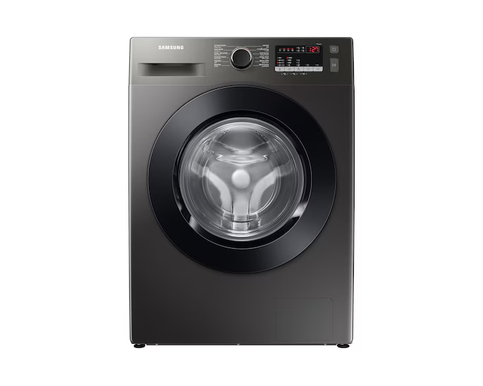 غسالة سامسونج التايلندي حجم 8 كيلو موديل WW80T4040CX/RQ فتحة جانبية Samsung Thai washing machine, 8 kg capacity, model WW80T4040CX/RQ, side opening