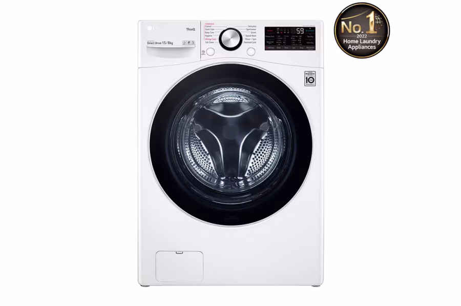 غسالة ومجفف ملابس إل جي WDL91H02PNLG- سعة 15/8 كجم - تحميل أمامي - أبيض LG WDL91H02PNLG Washer and Dryer - 15/8 kg Capacity - Front Load - White